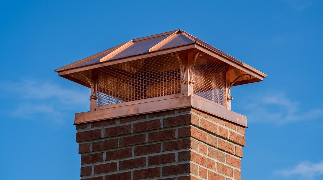 a metal chimney cap on a Salt Lake City, Utah home.
